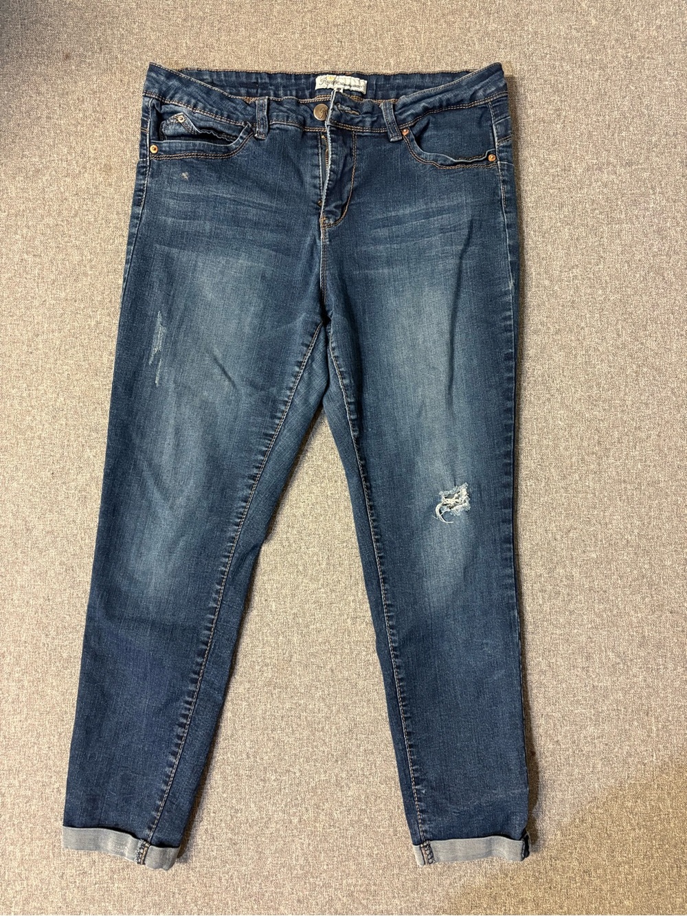 Women’s Dark Blue royalty Distressed Slim Jeans